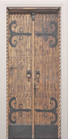 XL deursticker houten kasteeldeur